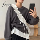 Xajzpa - Designer Pleated Womens Shoulder Bag Korean Style Solid Color Large Capacity Fashion Purse
