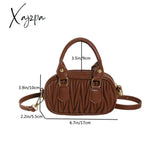 Xajzpa - Designer Quilted Pu Leather Mini Shoulder Crossbody Bags For Women Luxury Brand Boston Bag