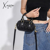 Xajzpa - Designer Quilted Pu Leather Mini Shoulder Crossbody Bags For Women Luxury Brand Boston Bag