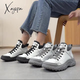 Xajzpa - Designer Running Shoes For Women Authentic Leather Platform Sneakers Femme Flats Tennis