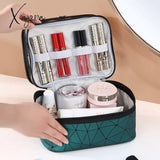 Xajzpa - Double Layer Multifunctional Transparent Cosmetic Bag Ladies Large Capacity Travel Storage