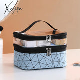 Xajzpa - Double Layer Multifunctional Transparent Cosmetic Bag Ladies Large Capacity Travel Storage