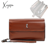 Xajzpa - Double Zipper Men’s Wallet Retro Luxury Clutch Bag Leather Organizer Big Capacity