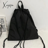 Xajzpa - Drawstring Backpack Women Fashion Reflective Stripe Travel Nylon School Bags Luxury