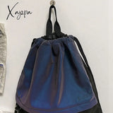 Xajzpa - Drawstring Backpack Women Fashion Reflective Stripe Travel Nylon School Bags Luxury