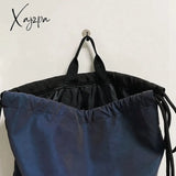 Xajzpa - Drawstring Backpack Women Fashion Reflective Stripe Travel Nylon School Bags Luxury