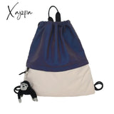 Xajzpa - Drawstring Backpack Women Fashion Reflective Stripe Travel Nylon School Bags Luxury