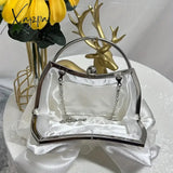 Xajzpa - Elegant Bow Decor Kiss Lock Clutch Dinner & Evening Purse With Textured Frame Glossy Metal