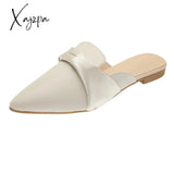 Xajzpa - Elegant Low Heel Women Mules Summer Sexy Pointed-Toe Ladies Slippers Slip On Leisure