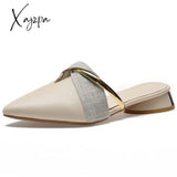 Xajzpa - Elegant Low Heel Women Mules Summer Sexy Pointed-Toe Ladies Slippers Slip On Leisure