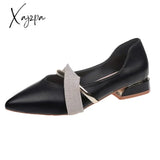 Xajzpa - Elegant Low Heel Women Mules Summer Sexy Pointed-Toe Ladies Slippers Slip On Leisure