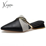 Xajzpa - Elegant Low Heel Women Mules Summer Sexy Pointed-Toe Ladies Slippers Slip On Leisure