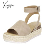 Xajzpa - Espadrille Platform Sandals Khaki / 35