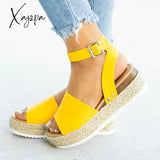 Xajzpa - Espadrille Platform Sandals Yellow / 35