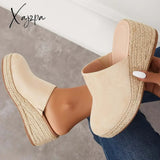 Xajzpa - Espadrilles Mule Wedges Platform Slip On Backless Sandals