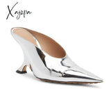 Xajzpa - European And American Summer New Women’s High Heel Muller Shoes Pointed Toe Baotou