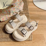 Xajzpa - Fashion 2023 Platform Sandals Women Summer Shoes Buckle Slides Casual Women’s Sports