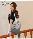 Xajzpa - Fashion Backpack Waterproof For Women Quality School Bags Female Solid Color Travel Small