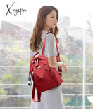 Xajzpa - Fashion Backpack Waterproof For Women Quality School Bags Female Solid Color Travel Small