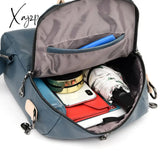 Xajzpa - Fashion Backpack Women Soft Leather Female White High Quality Travel Back Pack School