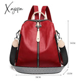 Xajzpa - Fashion Backpack Women Soft Leather Female White High Quality Travel Back Pack School