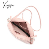 Xajzpa - Fashion Beige Leather Bag Small Shoulder For Women Mini Crossbody Female Mobile Phone