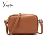 Xajzpa - Fashion Beige Leather Bag Small Shoulder For Women Mini Crossbody Female Mobile Phone