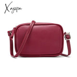 Xajzpa - Fashion Beige Leather Bag Small Shoulder For Women Mini Crossbody Female Mobile Phone