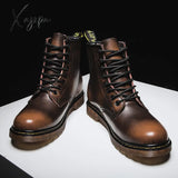 Xajzpa - Fashion Boots Microfiber Leather Shoes Big Size 38-48 Men Chelsea Slip-On Waterproof Ankle