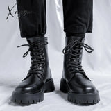 Xajzpa - Fashion Boots Microfiber Leather Shoes Big Size 38-48 Men Chelsea Slip-On Waterproof Ankle