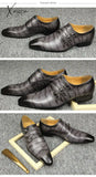 Xajzpa - Fashion Business Men Leather Shoes Crocodile Print Wedding Party Office High Grade Genuine