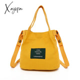 Xajzpa - Fashion Canvas Handbags Corduroy Vintage Women’s Shoulder Bag Simple Solid Color Handbag