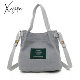 Xajzpa - Fashion Canvas Handbags Corduroy Vintage Women’s Shoulder Bag Simple Solid Color Handbag