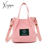 Xajzpa - Fashion Canvas Handbags Corduroy Vintage Women's Shoulder Bag Simple Solid Color Handbag Bucket Cloth Bag Casual Crossbody bags