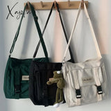Xajzpa - Fashion Classic Simple Messenger Bag Womens Postman Lady Student Nylon Waterproof Canvas
