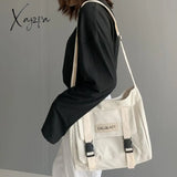 Xajzpa - Fashion Classic Simple Messenger Bag Womens Postman Lady Student Nylon Waterproof Canvas