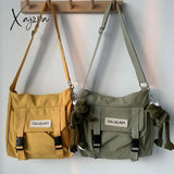 Xajzpa - Fashion Classic Simple Messenger Bag Womens Postman Lady Student Nylon Waterproof Canvas