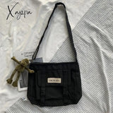 Xajzpa - Fashion Classic Simple Messenger Bag Womens Postman Lady Student Nylon Waterproof Canvas