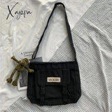 Xajzpa - Fashion Classic Simple Messenger Bag Womens Postman Lady Student Nylon Waterproof Canvas