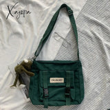 Xajzpa - Fashion Classic Simple Messenger Bag Womens Postman Lady Student Nylon Waterproof Canvas