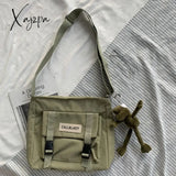 Xajzpa - Fashion Classic Simple Messenger Bag Womens Postman Lady Student Nylon Waterproof Canvas