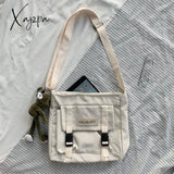 Xajzpa - Fashion Classic Simple Messenger Bag Womens Postman Lady Student Nylon Waterproof Canvas