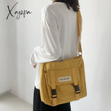 Xajzpa - Fashion Classic Simple Messenger Bag Womens Postman Lady Student Nylon Waterproof Canvas