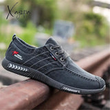 Xajzpa - Fashion Denim Men Canvas Shoes Male Summer Mens Sneakers Slip On Casual Breathable Loafers