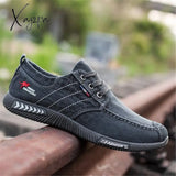 Xajzpa - Fashion Denim Men Canvas Shoes Male Summer Mens Sneakers Slip On Casual Breathable Loafers