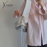 Xajzpa - Fashion Design Women Canvas Print Shoulder Bag Large Capacity Ladies Drawstring Underarm