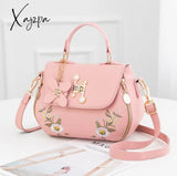 Xajzpa - Fashion Embroidery Female Bag New Handbags Small Sweet Lady Shoulder High Quality Pu