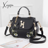 Xajzpa - Fashion Embroidery Female Bag New Handbags Small Sweet Lady Shoulder High Quality Pu