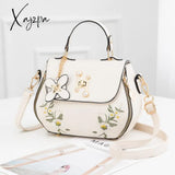 Xajzpa - Fashion Embroidery Female Bag New Handbags Small Sweet Lady Shoulder High Quality Pu