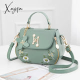 Xajzpa - Fashion Embroidery Female Bag New Handbags Small Sweet Lady Shoulder High Quality Pu